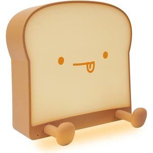 Cute Night Light Toast Bread LED Night lamp with Rechargeable, Portable Bedroom